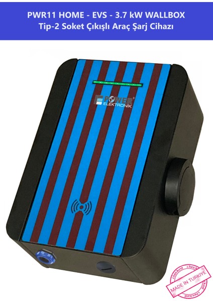 ELEKTRONİK SHOP | PWR11 HOME-EVS-3,7 kW WALLBOX - TİP2 SOKET ÇIKIŞLI ELEKTRİKLİ ARAÇ ŞARJ CİHAZI