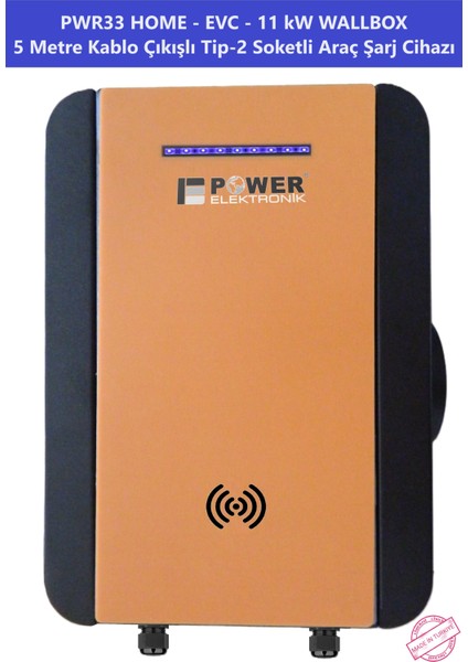 ELEKTRONİK SHOP | PWR33 HOME-EVC-11 kW WALLBOX - 5 MT KABLO ÇIKIŞLI ELEKTRİKLİ ARAÇ ŞARJ CİHAZI indirimleri