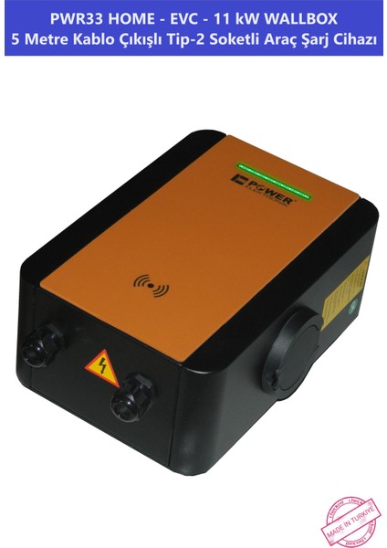 ELEKTRONİK SHOP | PWR33 HOME-EVC-11 kW WALLBOX - 5 MT KABLO ÇIKIŞLI ELEKTRİKLİ ARAÇ ŞARJ CİHAZI