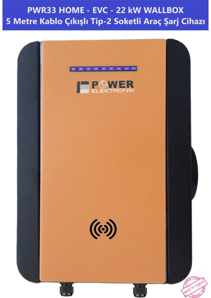 ELEKTRONİK SHOP | PWR33 HOME-EVC-22 kW WALLBOX - 5 MT KABLO ÇIKIŞLI ELEKTRİKLİ ARAÇ ŞARJ CİHAZI modelleri