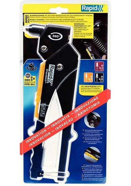 RP60 360° Döner Başlı Perçin Pensesi 3.2, 4.0, 4.8 mm