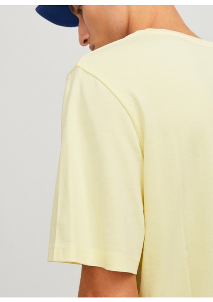 Yuvarlak Yaka Krem Erkek T-Shirt Jjeorganıc Basıc Tee Ss O-Neck Noos indirimleri
