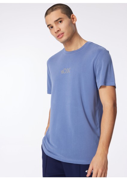 Indigo Erkek Bisiklet Yaka Relaxed Baskılı T-Shirt D4SM-TST3282 modelleri