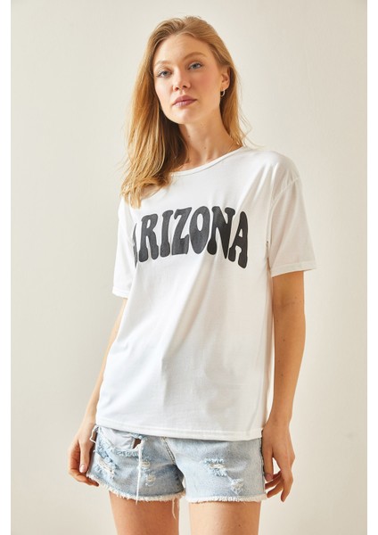 Siyah Bisiklet Yaka Yazılı T-Shirt 5YXK1-48234-02 fiyatları