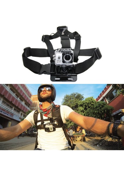 Gopro Hero 9 / 10 / 11 Black Uyumlu Housing Göğüs Bandı ve Kafa Bandı 3'lü Set