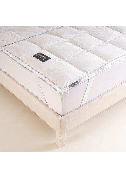 Tüy Geçirmez 2'ye Ayrılabilen %100 Kaz Tüyü Topper 160x200 cm - Piume Classic Comfort