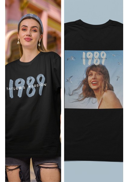 1989 Taylor Version Yazılı Tshirt, Unisex Oversize 1989 Taylor Version Sırt Baskılı Tişört
