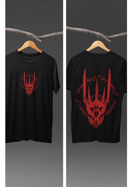 Yüzüklerin Efendisi Sauron Sırt Baskılı Tişört, Unisex Rings Of Power Baskılı T-Shirt
