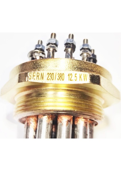 Otoklav Isıtıcı Rezistans 12,5KW 2 inç Trifaze 40cm CR304 5 Elemanlı vidalı indirimleri