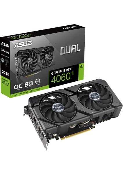 ASUS DUAL-RTX4060TI-O8G-EVO NVIDIA GEFORCE RTX 4060 TI-8G 8GB GDDR6 128bit 2595MHz OC HDMI 3xDP DLSS3 EKRAN KARTI