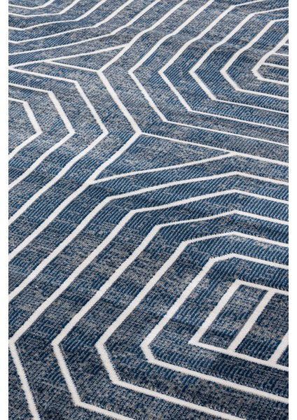 Lykke Mavi Halı Kilim Salon Oturma Odası Yatak Odası Koridor Makine Halısı 65224B