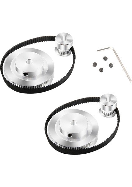 3D Yazıcı Gt2 60 Diş 20 Diş Iç Delik 8mm Bant Genişliği 6mm Kasnak ve Bant Genişliği 6mm Voron 2.4 Için Triger Kayışı Kiti (Yurt Dışından)