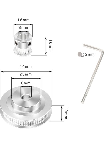 3D Yazıcı Gt2 60 Diş 20 Diş Iç Delik 8mm Bant Genişliği 6mm Kasnak ve Bant Genişliği 6mm Voron 2.4 Için Triger Kayışı Kiti (Yurt Dışından) modelleri