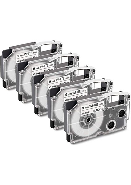 Paket 9mm Siyah Beyaz Etiket Bant Etiketleme Makinesi -120 -60 -100 KL750B KL750 KL7200 Etiketleme Makineleri ile Uyumlu (Yurt Dışından)