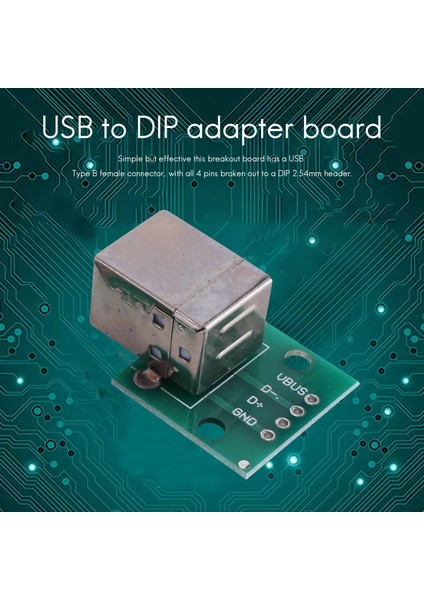 2 x USB Tip B Dişi Soket Kesme Kartı 2.54MM Pitch Adaptör Konnektörü (Yurt Dışından)