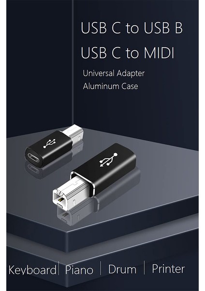 Paket USB C'den USB B'ye Adaptör Midi Denetleyici Için Tip C'den Usb'ye Mıdı Adaptörü Midi Klavye Ses Arayüzü Gümüş Gri (Yurt Dışından)