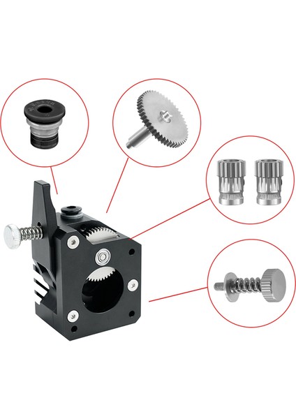 Ekstruder Için Klonlanmış Bowden Için Tüm Metal Çift Tahrikli Ekstruder Sol D9 CR10 Mk3 3 Prusa(Gümüş) (Yurt Dışından)