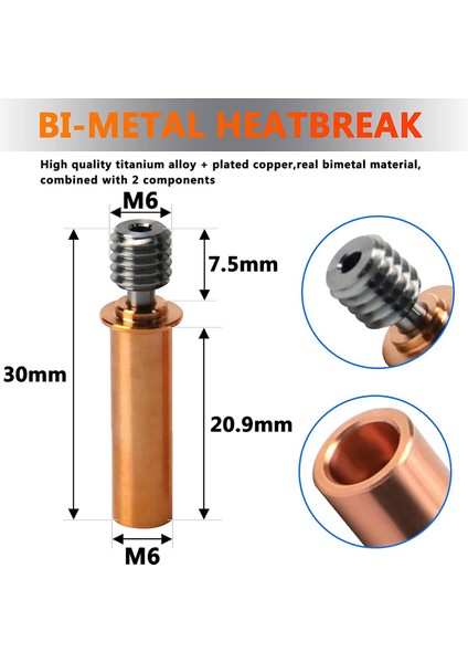 -6 Se Bi-Metal Isı Kırma 2 Paket Yükseltme Isı Kırma Titanyum Alaşımı + Kaplama Bakır Bi Metal Boğaz -6 Se Için (Yurt Dışından)