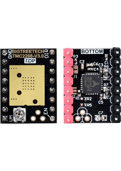 Uart TMC2208 V3.0 Step Motor Stepstick Dilsiz Sürücü 3D Yazıcı Parçaları Reprap TMC2130 Suit Skr Mks Gen Rampaları 1.4 (Yurt Dışından)