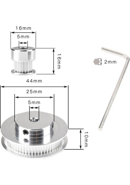 3D Yazıcı Gt2 60 Diş 20 Diş Iç Delik 5mm Bant Genişliği 6mm Kasnak ve Bant Genişliği 6mm Voron 2.4 Için Triger Kayışı Kiti (Yurt Dışından)