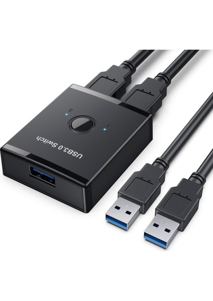 USB Anahtarı Usb3.0 Çift Yönlü Anahtar 1'i Iki Çıkışlı Yazıcı Paylaşıcı Ayırıcı USB Aygıtları Çevresel Değiştirici (Yurt Dışından)