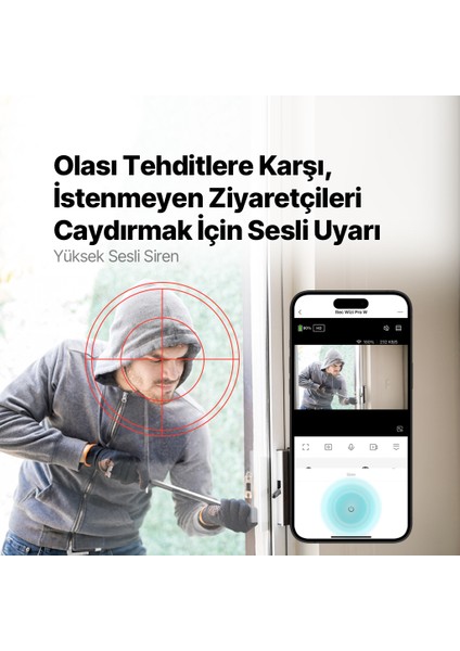 Wizi Pro W Full Hd Iç/dış Mekan Bataryalı Wi-Fi Akıllı Kamera