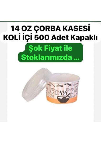 14 Oz Çorba Kasesi Kapaklı (500 Adet)