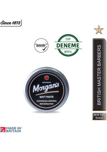 Pomade Matt Paste Mat Bitiş Şekillendirici Krem 15ml (DENEME CEP BOY)