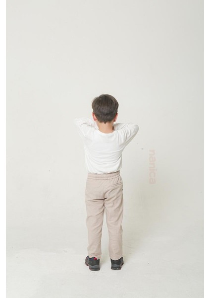 03-08 Yaş Erkek Çocuk Bej Renk Keten Ceket Pantolon Takım fırsatları