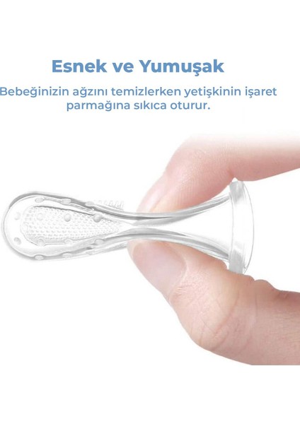 Silikon Bebek Parmak Diş Fırçası - Finger Brush 0-3 Yaş, Silikon Parmak Fırça