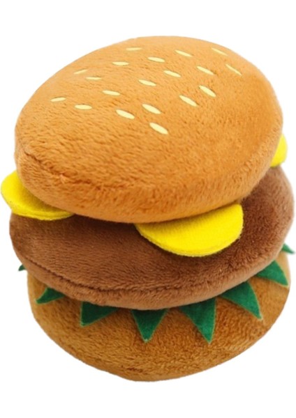 Hamburger Şekilli Köpek Peluş Sesli Oyuncak (Yurt Dışından)