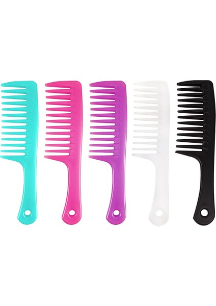 Adet Anti-Statik Büyük Geniş Diş Tarak Kuaförlük Tarak Kadın Asılı Delik Kolu Kavrama Kıvırcık Saç Saç Fırçası Güzellik Saç Tarak (Yurt Dışından) modelleri