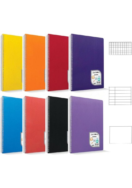 Colormaxi A4 120 Yaprak Plastik Kapak Spiralli Defter Kareli 4 Adet