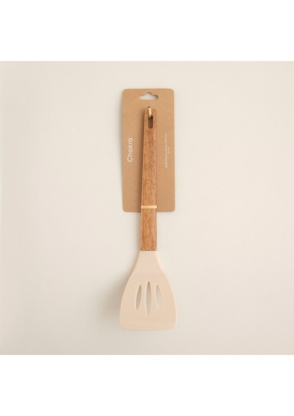 Agni Akasya Delikli Spatula 31 cm Natural