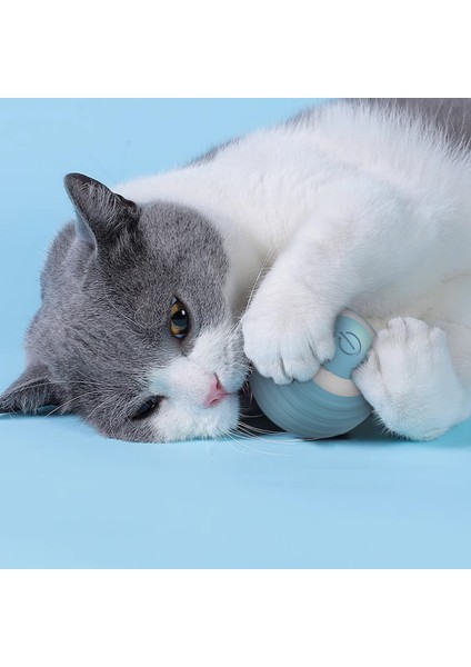 Komik Kedi Topu Pet Yerçekimi Topu Akıllı Yuvarlanan Top Şarj Edilebilir Kedi Oyuncak (Yurt Dışından)