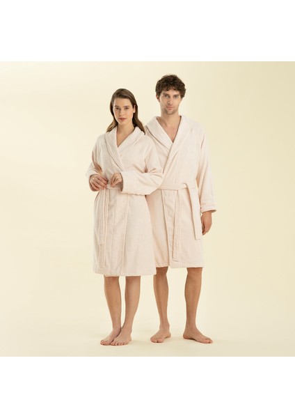 Solid Unisex Bornoz Pudra
