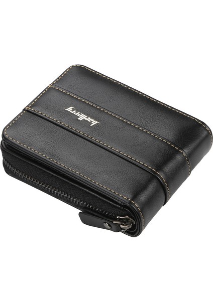 Erkek Avrupa ve Amerikan Pu Fermuarlı Bozuk Para Cüzdanı (Yurt Dışından)