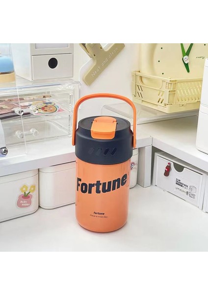 Çocuklar Için Paslanmaz Çelik Pipetli Bardak, Kız Öğrenciler Için Taşınabilir Termos Bardak, Güzel Görünümlü, Geniş Kapasiteli Eşlik Eden Bardak (Yurt Dışından)