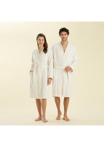 Velena Unısex Bornoz Ekru