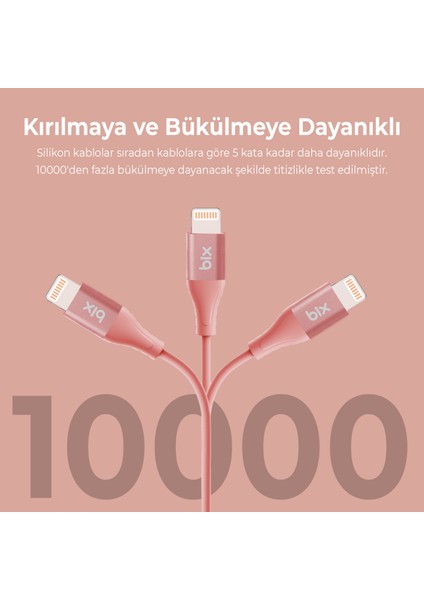 BXSC1CL 60W Type-C To Lightning Silikon Şarj ve Data Kablosu 1.2 Metre