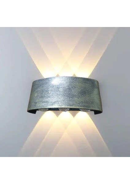Sarı Eskitme Dekoratif Işık Süzmeli, 10 Watt Günışığı Ledli Iç ve Dış Mekan Aplik, 3000K LED Armatür