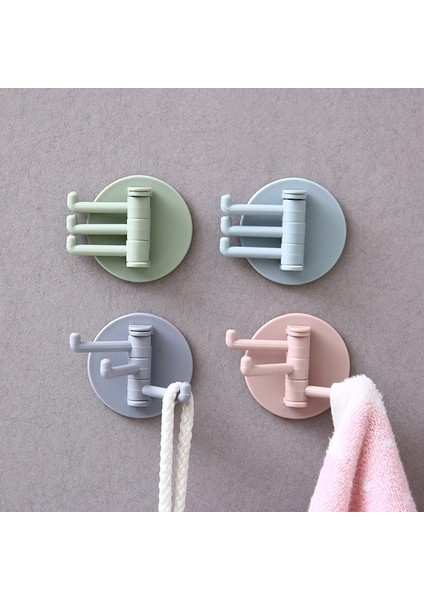 3pcs 3 Kanca Döndürülebilir Banyo Macun Duvar Kancası (Yurt Dışından)