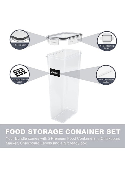 Hava Geçirmez Uzun Gıda Saklama Kabı Seti, Kiler Organizasyonu ve Depolama Için 4 Adet 2.8l Spagetti Kapları (Yurt Dışından) fırsatları