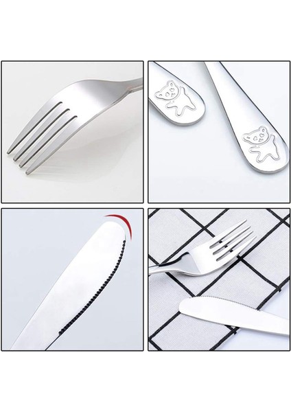 18 Adet Çocuklar Gümüş Seti Çocuk Güvenli Paslanmaz Çelik Gereçler Çocuklar Çatal Seti Metal Yürümeye Başlayan Eşyaları (Yurt Dışından) fırsatları