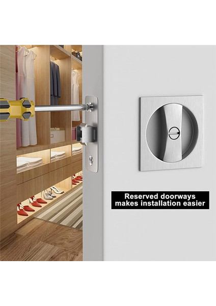 Yatak/banyo Cep Kapı Kilidi, Saten Nikel Çağdaş Gizlilik Kare Cep Kapı Donanımı, Sürgülü Cep Kapı Mandalı (Yurt Dışından)