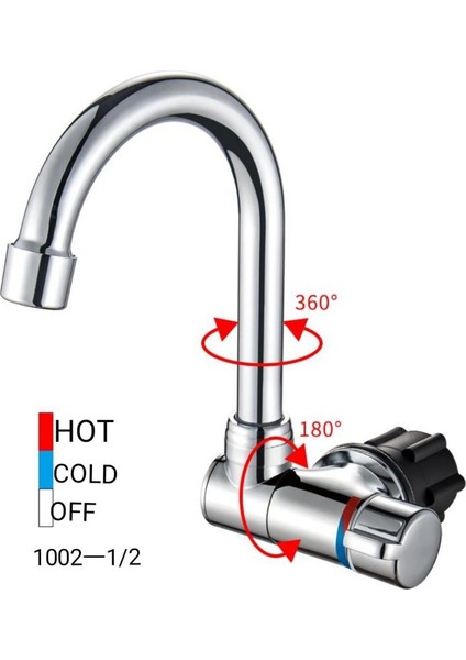 Katlanabilir Mutfak Musluk 360 Derece Dönme Lavabo Suyu Musluk Tek Kolu Soğuk ve Sıcak Su Mikser Musluk Rv Tekne Için (Yurt Dışından)