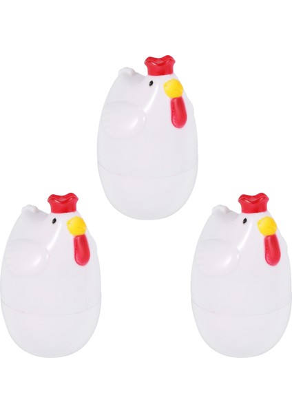 3x Civciv Şekilli 1 Haşlanmış Yumurta Vapur Vapur Pestle Mikrodalga Yumurta Pişirici Pişirme Araçları Mutfak Alet Aksesuarları Araçları (Yurt Dışından)