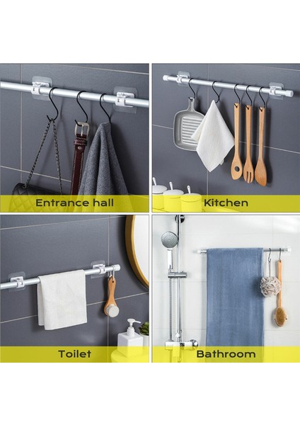 10 Adet Kanca Perde Çubuğu Için Çivi Olmadan Perde Çubuk Braketleri Hiçbir Sondaj Kendinden Yapışkanlı Sabit Klip Perde Braketi (Yurt Dışından) indirimleri