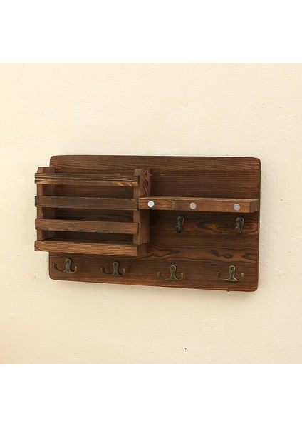 Ahşap Duvara Monte Retro Depolama Rafı 39X23X7.8CM (Yurt Dışından)