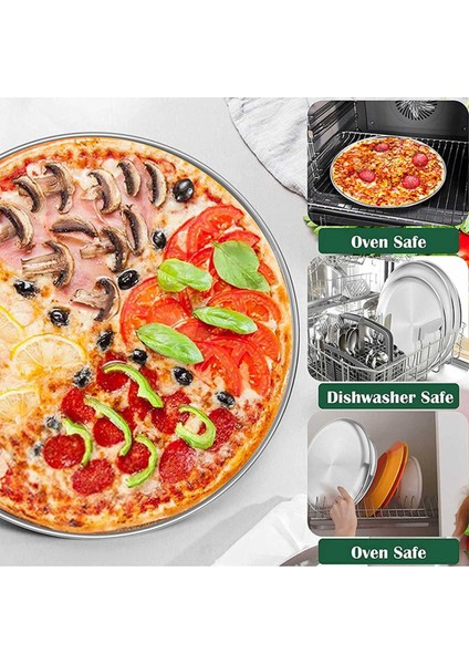 3 Adet Pişirme Pizza Tepsisi, 12 Inç ve 13.5 Inç Paslanmaz Çelik Pişirme Pizza Tepsisi, Pizza Kek, Barbekü Için Uygun (Yurt Dışından) modelleri